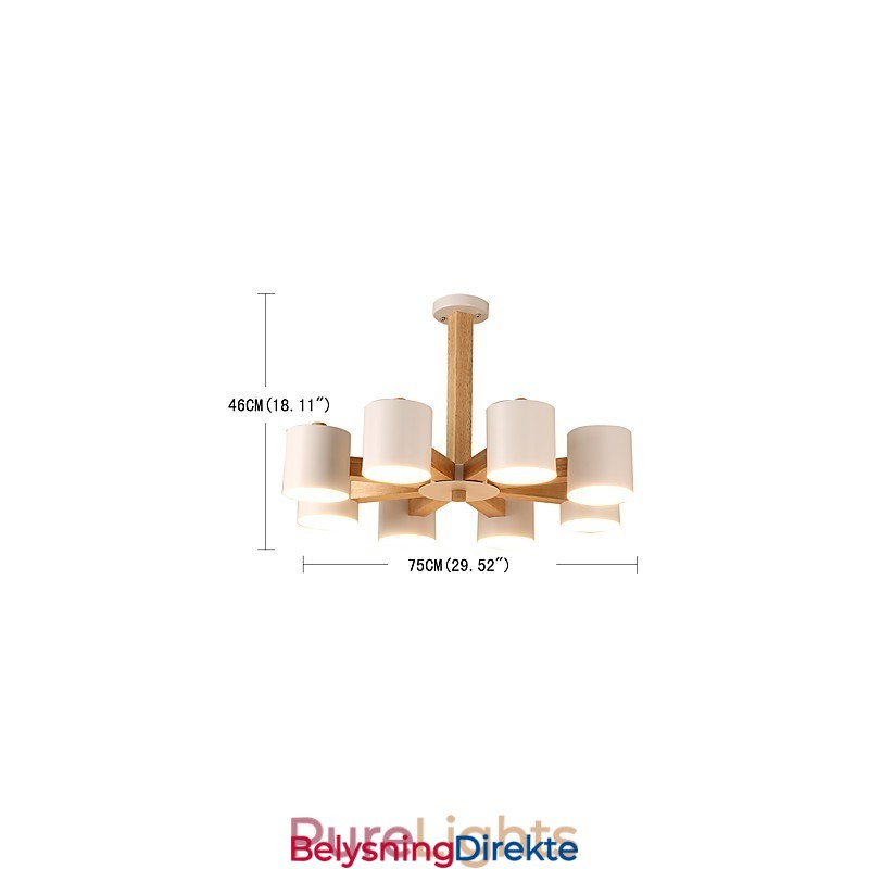 Lysekrone Med 8 Lys Moderne Samtidsstil Tradisjonell Klassisk Vintage Landlig Treelement For Tre