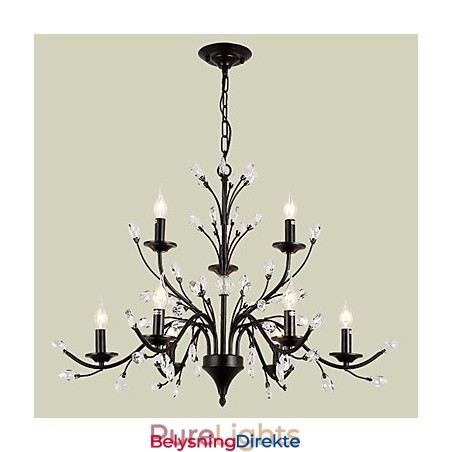 Krystalllysekrone Med 9 Lys Moderne Samtidsstil Tradisjonell Klassisk Vintage Retro Landlig Maleri