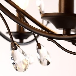 Krystalllysekrone Med 9 Lys Moderne Samtidsstil Tradisjonell Klassisk Vintage Retro Landlig Maleri