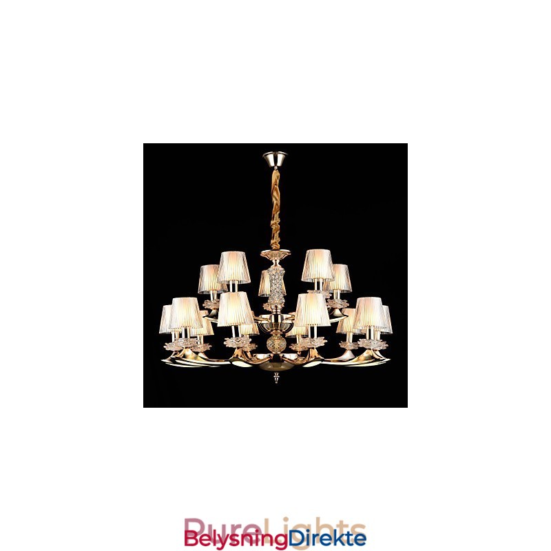 Pendellampe Sinklegering Funksjon For Krystall Mini Stil Metall Innendørs Butikker 15 Pærer