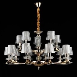 Pendellampe Sinklegering Funksjon For Krystall Mini Stil Metall Innendørs Butikker 15 Pærer