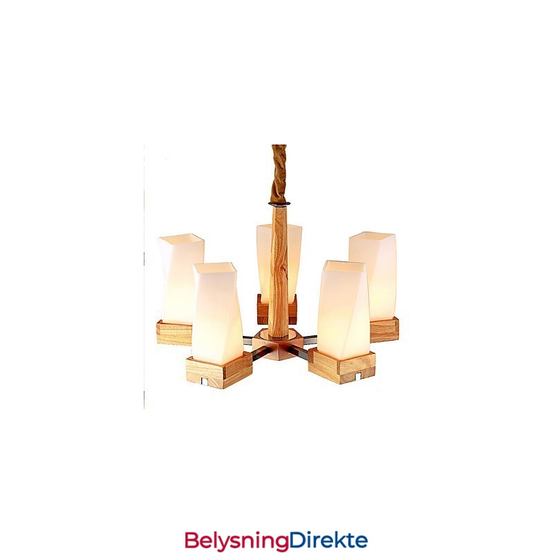 Enkel Kunstbelysning Massivt Tre Kreativ Iiving Taklampe