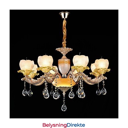 Tradisjonell Klassisk Sinklegeringsfunksjon For Krystallmini-Lysekrone I Metall Med 8 Pærer