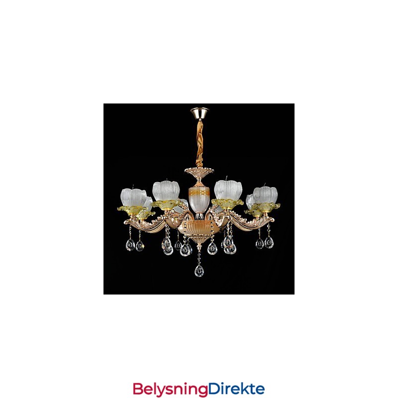 Tradisjonell Klassisk Sinklegeringsfunksjon For Krystallmini-Lysekrone I Metall Med 8 Pærer