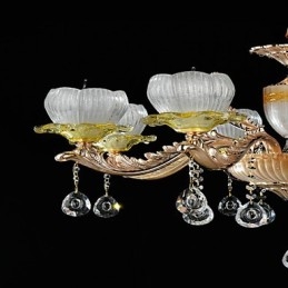 Tradisjonell Klassisk Sinklegeringsfunksjon For Krystallmini-Lysekrone I Metall Med 8 Pærer