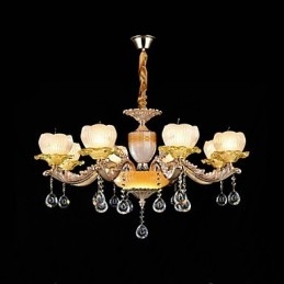 Tradisjonell Klassisk Sinklegeringsfunksjon For Krystallmini-Lysekrone I Metall Med 8 Pærer