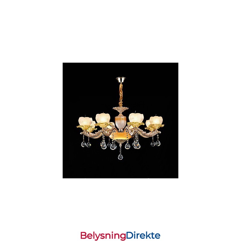 Tradisjonell Klassisk Sinklegeringsfunksjon For Krystallmini-Lysekrone I Metall Med 8 Pærer