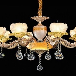 Tradisjonell Klassisk Sinklegeringsfunksjon For Krystallmini-Lysekrone I Metall Med 8 Pærer