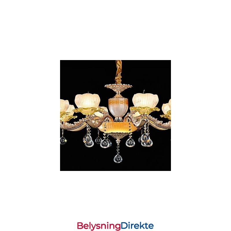 Tradisjonell Klassisk Sinklegeringsfunksjon For Krystallmini-Lysekrone I Metall Med 8 Pærer