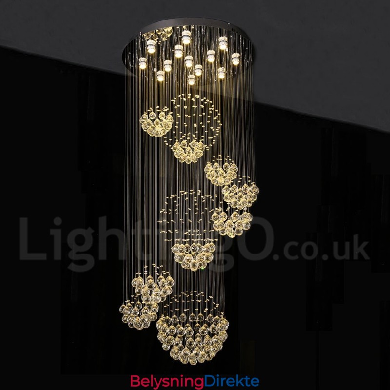 Ekstra Lengde 5 Meter Krystall Langt Fallende Takpendellampe Moderne Lysekrone Hjem Hengende Belysning Lysekrone Lamper Armaturer