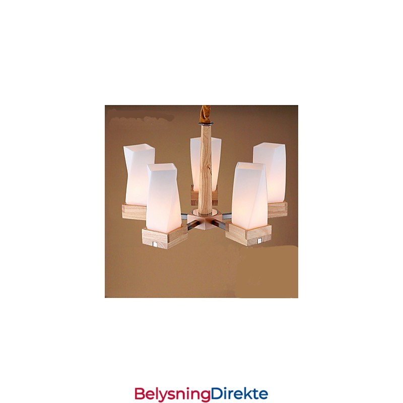 Enkel Kunstbelysning Massivt Tre Kreativ Iiving Taklampe