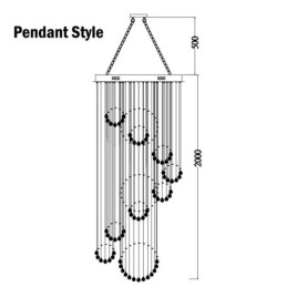 Ekstra Lengde 5 Meter Krystall Langt Fallende Takpendellampe Moderne Lysekrone Hjem Hengende Belysning Lysekrone Lamper Armaturer
