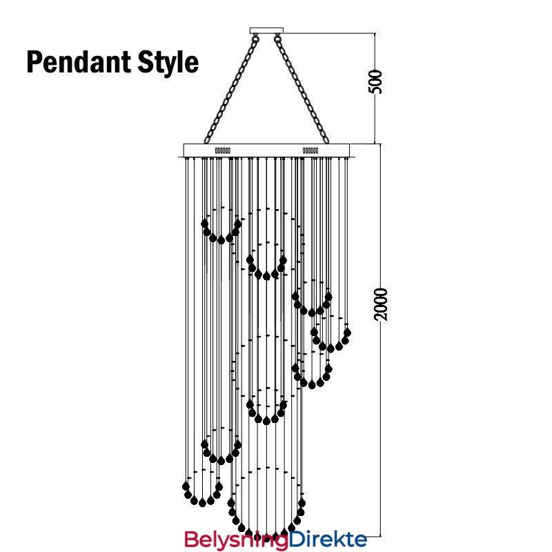 Ekstra Lengde 5 Meter Krystall Langt Fallende Takpendellampe Moderne Lysekrone Hjem Hengende Belysning Lysekrone Lamper Armaturer