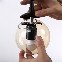 Fire Lys Postmoderne Europeisk Stil Modo Metall Glass Anhengslampe Den Entreen Dekorerer Industriell Lysekronelampe