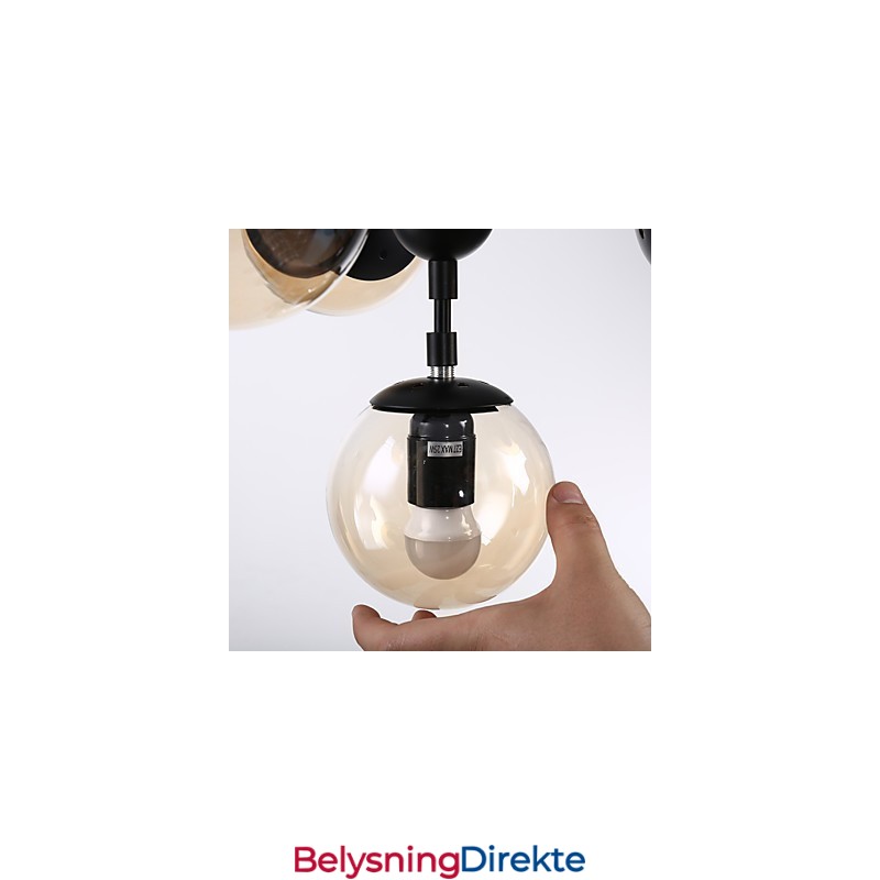 Fire Lys Postmoderne Europeisk Stil Modo Metall Glass Anhengslampe Den Entreen Dekorerer Industriell Lysekronelampe