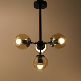 Fire Lys Postmoderne Europeisk Stil Modo Metall Glass Anhengslampe Den Entreen Dekorerer Industriell Lysekronelampe