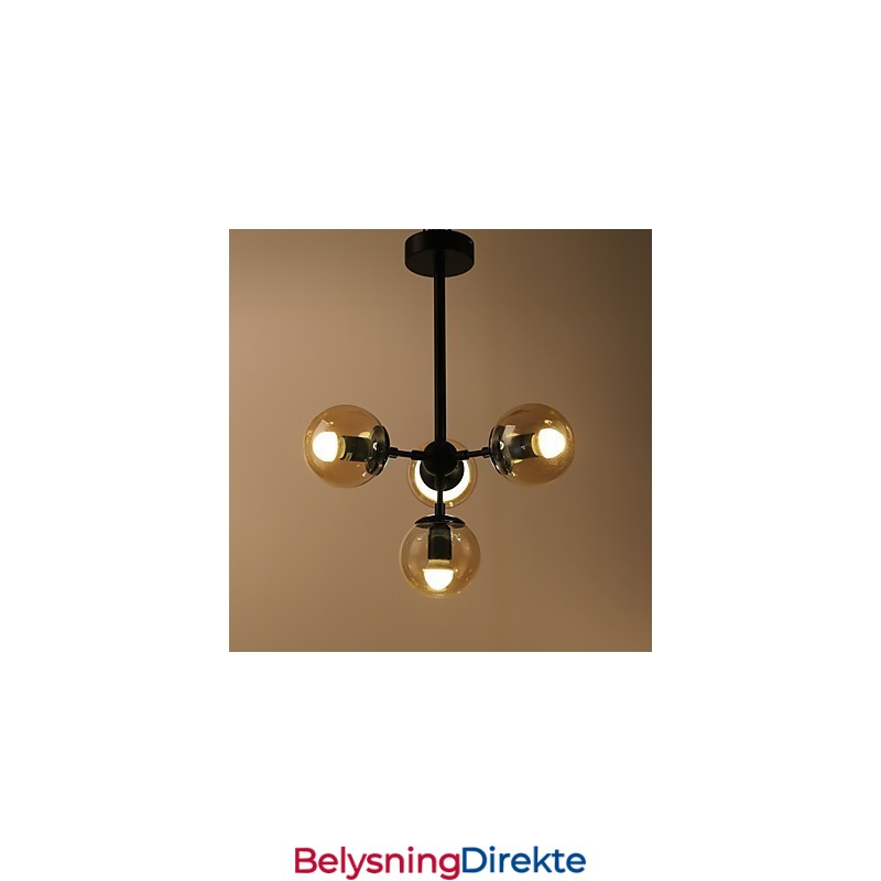 Fire Lys Postmoderne Europeisk Stil Modo Metall Glass Anhengslampe Den Entreen Dekorerer Industriell Lysekronelampe