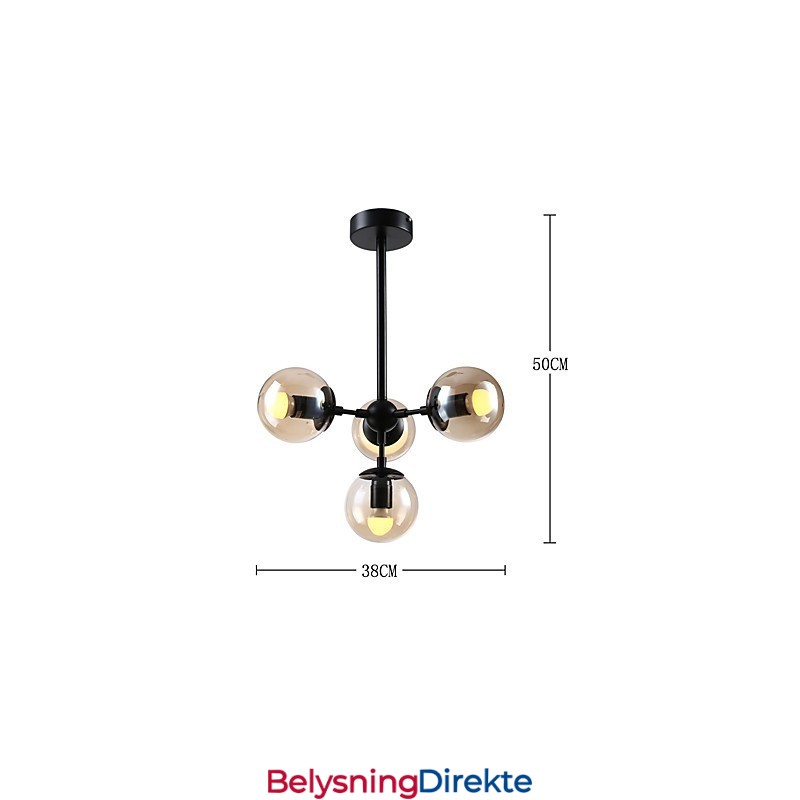 Fire Lys Postmoderne Europeisk Stil Modo Metall Glass Anhengslampe Den Entreen Dekorerer Industriell Lysekronelampe