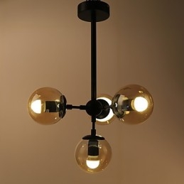 Fire Lys Postmoderne Europeisk Stil Modo Metall Glass Anhengslampe Den Entreen Dekorerer Industriell Lysekronelampe