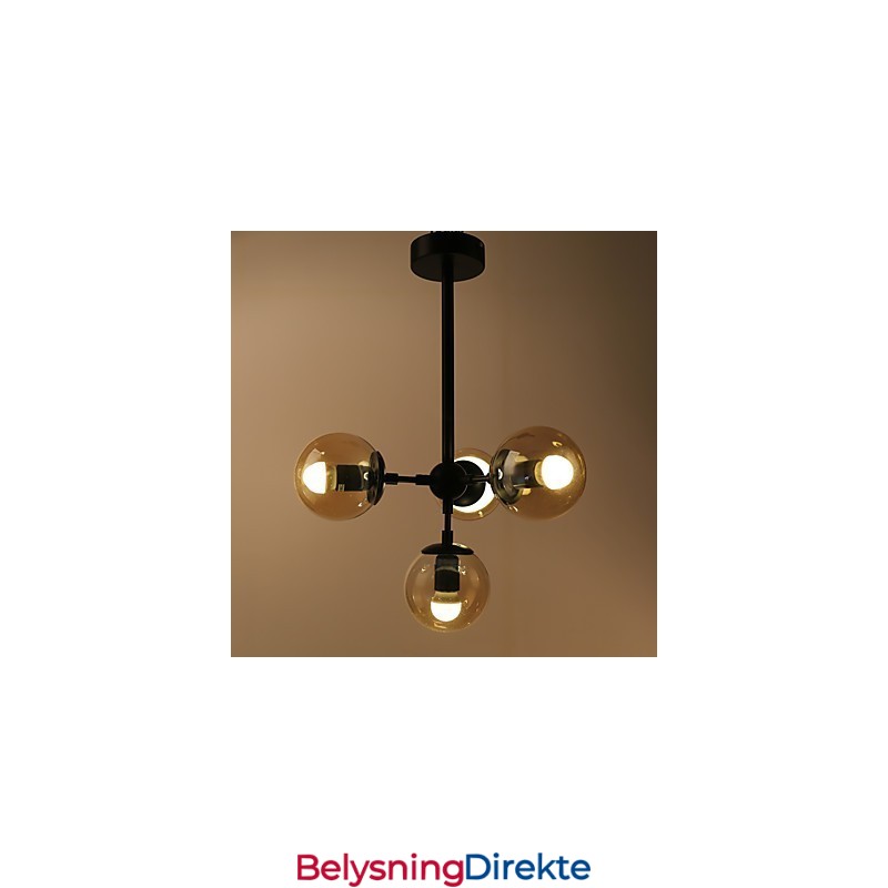 Fire Lys Postmoderne Europeisk Stil Modo Metall Glass Anhengslampe Den Entreen Dekorerer Industriell Lysekronelampe