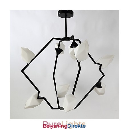 Ni-Lys Postmoderne Metalllysekrone Med Glass I Ferskenfarget Farge, Canteen Decorate-Pendellampe