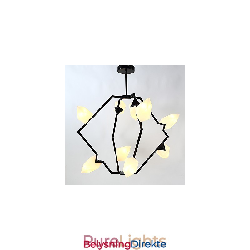 Ni-Lys Postmoderne Metalllysekrone Med Glass I Ferskenfarget Farge, Canteen Decorate-Pendellampe