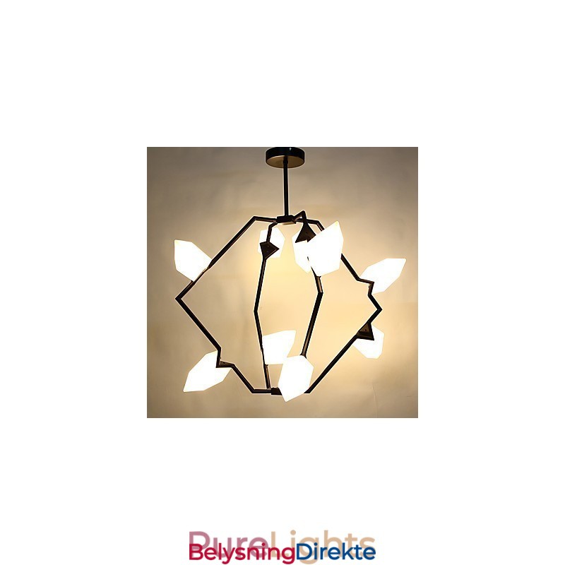 Ni-Lys Postmoderne Metalllysekrone Med Glass I Ferskenfarget Farge, Canteen Decorate-Pendellampe