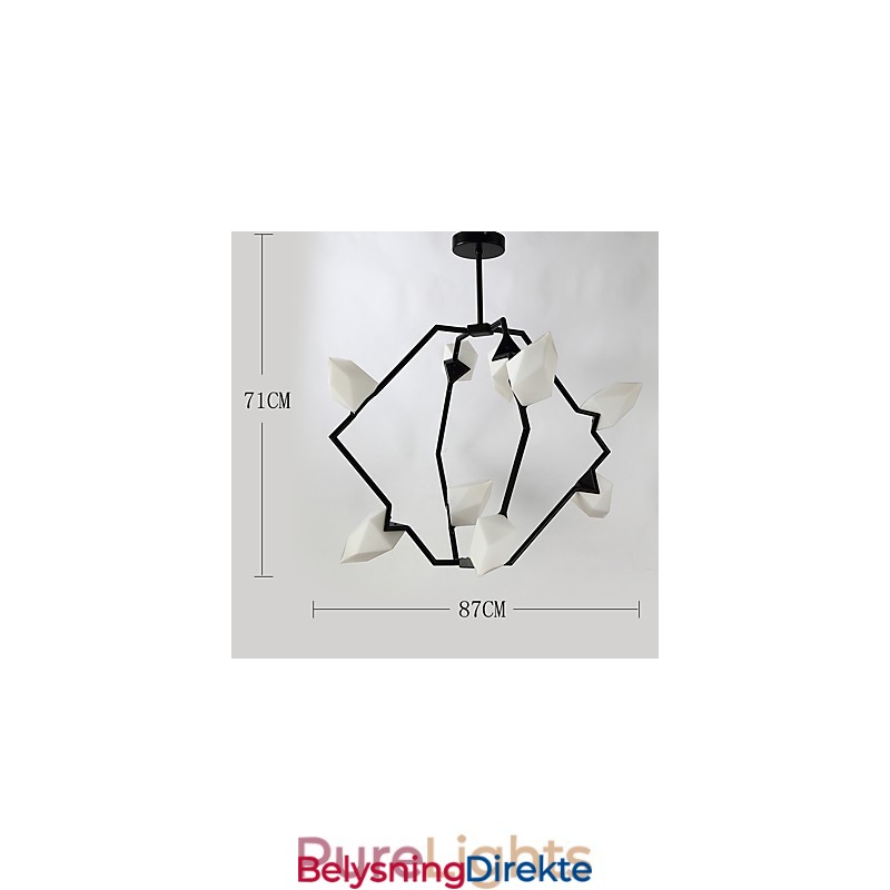 Ni-Lys Postmoderne Metalllysekrone Med Glass I Ferskenfarget Farge, Canteen Decorate-Pendellampe