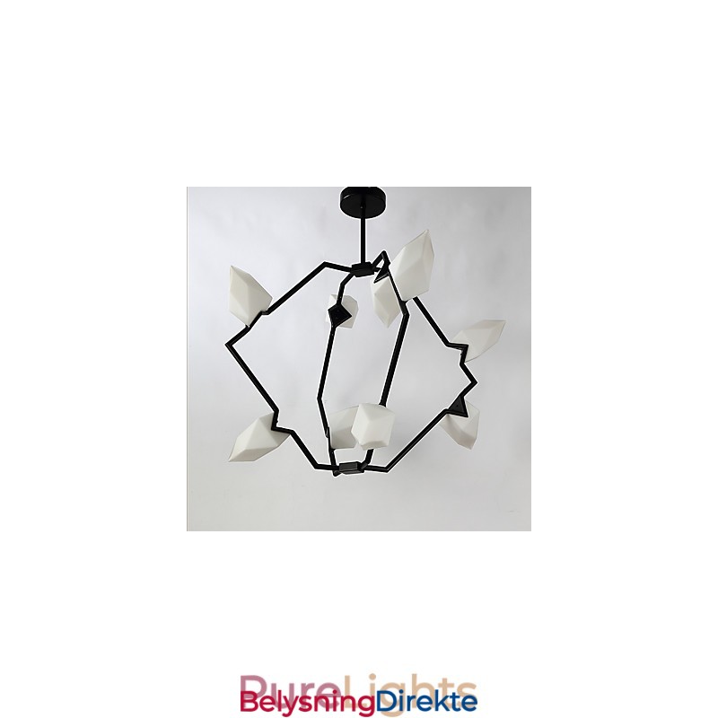 Ni-Lys Postmoderne Metalllysekrone Med Glass I Ferskenfarget Farge, Canteen Decorate-Pendellampe