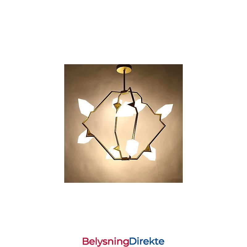 Ni-Lys Postmoderne Metalllysekrone Med Glass I Ferskenfarget Farge, Canteen Decorate-Pendellampe