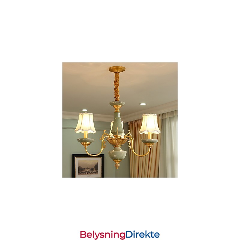 Dekorativ Lysekrone I Jade, Kobber, Op0