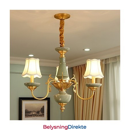 Dekorativ Lysekrone I Jade, Kobber, Op0