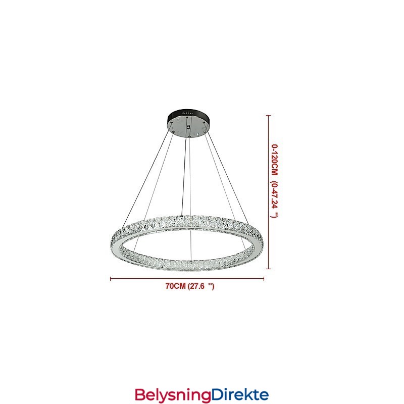 Dimmbar Ringformet Taklampe Moderne Lysekronebelysning Innendørslampe Med Fjernkontroll