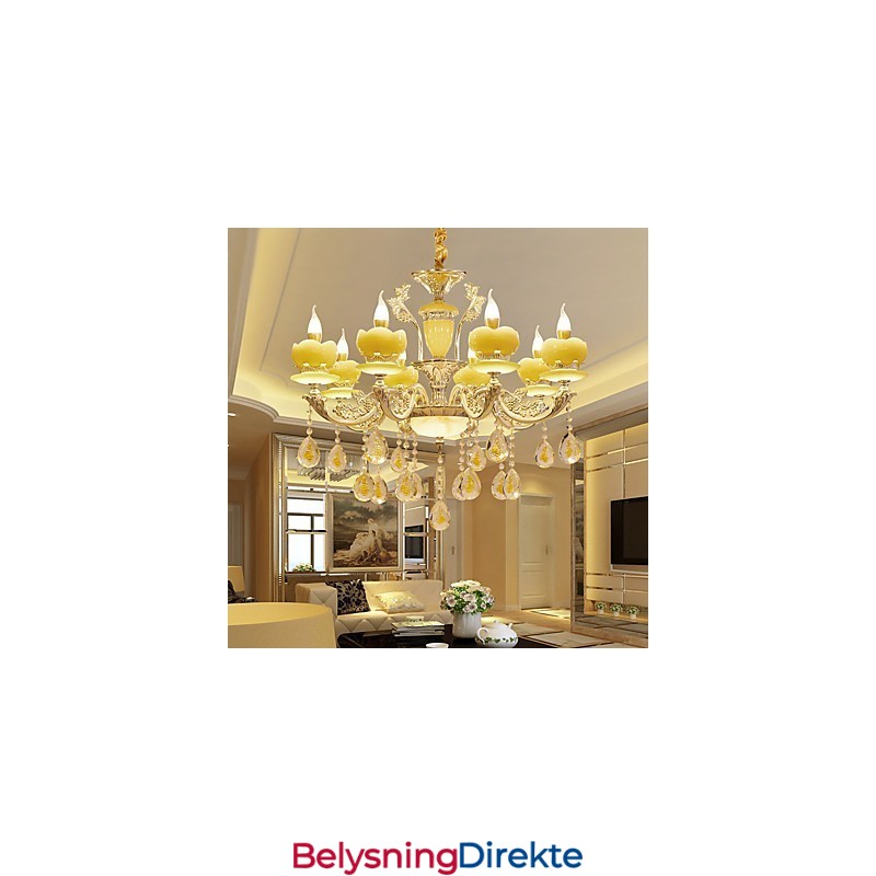 Europeisk Stil Atmosfære Sinklegering Krystall Hjemmelysekrone