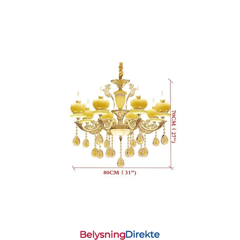 Europeisk Stil Atmosfære Sinklegering Krystall Hjemmelysekrone