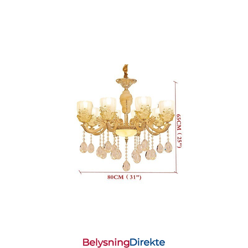 Europeisk Stil Atmosfære Sinklegering Krystall Hjemmelysekrone