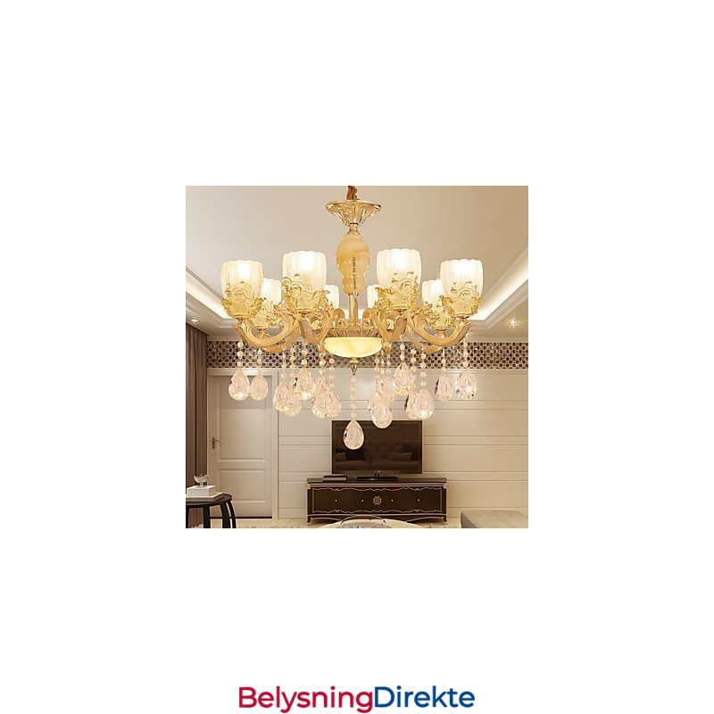 Europeisk Stil Atmosfære Sinklegering Krystall Hjemmelysekrone