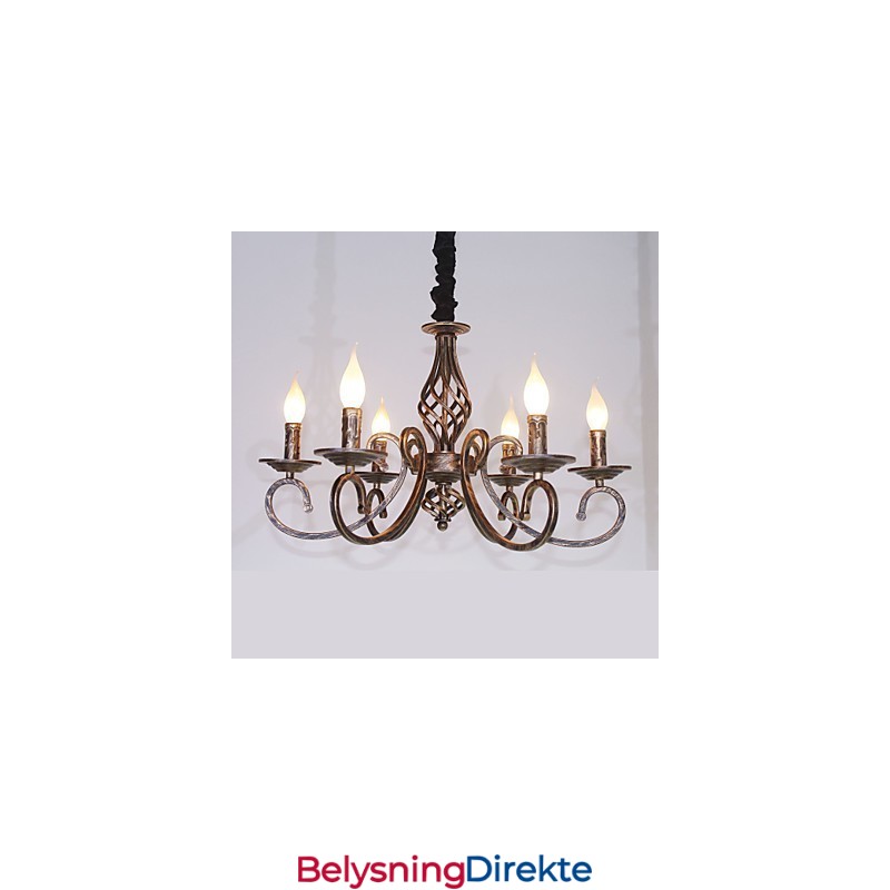 Retro Enkel Lampe Kobberfarget Lampe Stearinlyslampe