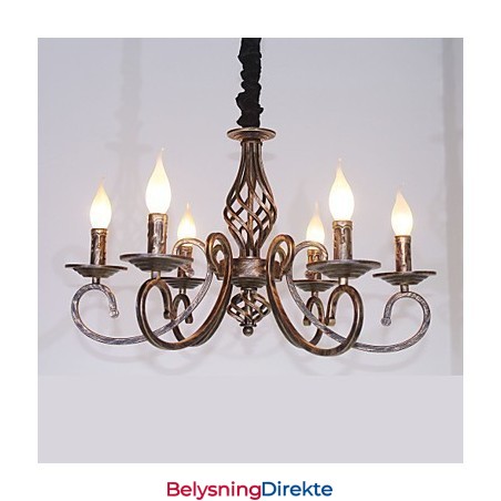 Retro Enkel Lampe Kobberfarget Lampe Stearinlyslampe