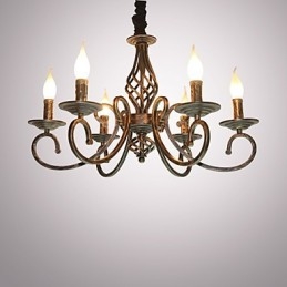 Retro Enkel Lampe Kobberfarget Lampe Stearinlyslampe