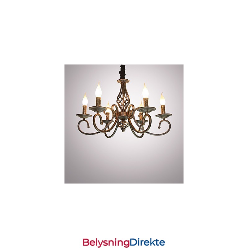 Retro Enkel Lampe Kobberfarget Lampe Stearinlyslampe