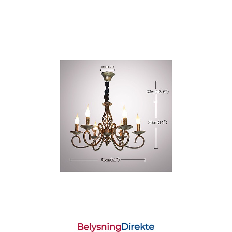 Retro Enkel Lampe Kobberfarget Lampe Stearinlyslampe