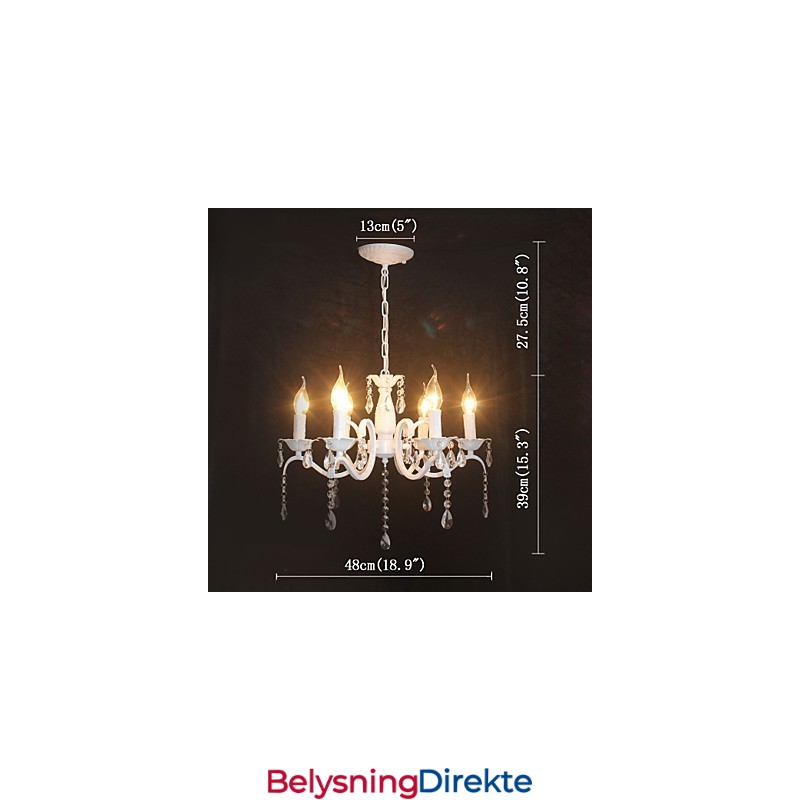 Lysekrone Moderne Krystall Mini Stearinlys Stil Jernlampe Lamper