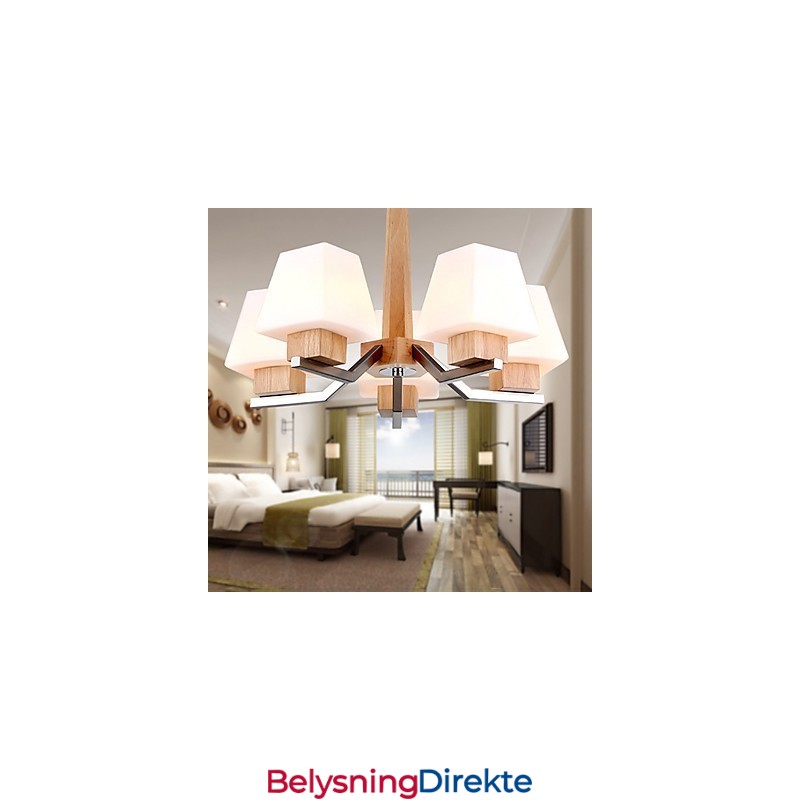 Moderne, Samtids Galvanisert Funksjon For Lysekrone I Tre Og Bambus