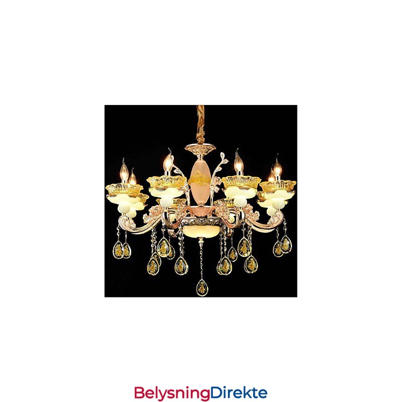 Tradisjonell Klassisk Galvanisert Funksjon For Krystall Mini-Stil Metall 8 Pærer Lysekrone