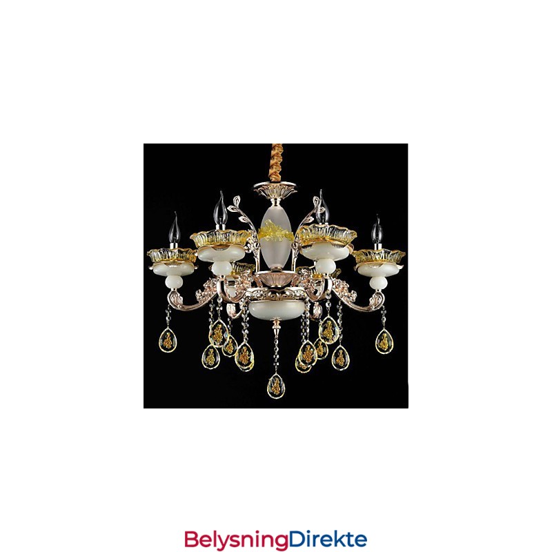 Tradisjonell Klassisk Galvanisert Funksjon For Krystall Mini-Stil Metall 8 Pærer Lysekrone