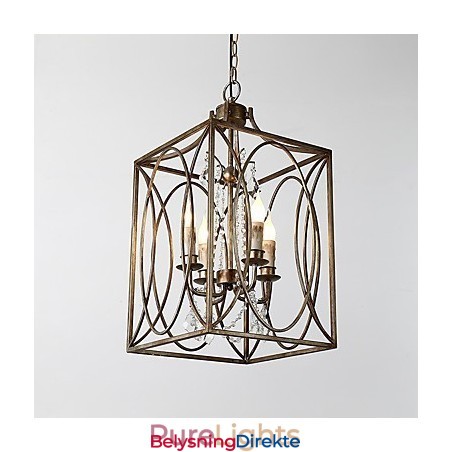 Fire Lys Vintage Metall Amerikansk Industriell Loft Maling Farge Europeisk Lysekrone Lampe Innendørs Dekor Pendellampe