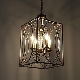 Fire Lys Vintage Metall Amerikansk Industriell Loft Maling Farge Europeisk Lysekrone Lampe Innendørs Dekor Pendellampe