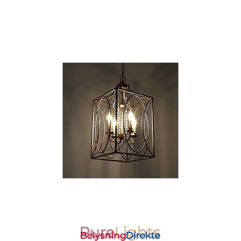 Fire Lys Vintage Metall Amerikansk Industriell Loft Maling Farge Europeisk Lysekrone Lampe Innendørs Dekor Pendellampe