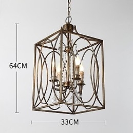 Fire Lys Vintage Metall Amerikansk Industriell Loft Maling Farge Europeisk Lysekrone Lampe Innendørs Dekor Pendellampe